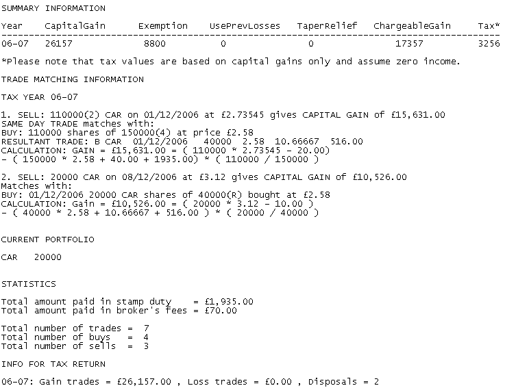 capital gains calculator example 4